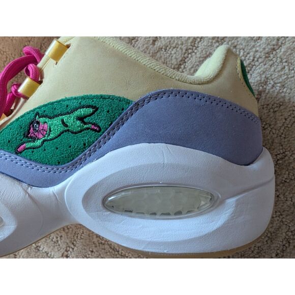 Reebok BBC Question Low Shoes Mens 9.5 Allen Iverson Ice Cream Yellow Green - Picture 13 of 16